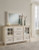 Benchcraft Shaybrock Antique White King Panel Bed with Mirrored Dresser and Chest