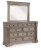 Ashley Blairhurst Light Grayish Brown King Panel Bed with Mirrored Dresser and Nightstand