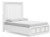 Ashley Chalanna White Queen Upholstered Storage Bed with Dresser and 2 Nightstands