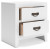 Ashley Binterglen White Queen Panel Bed with 2 Nightstands