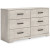 Ashley Shawburn Whitewash Full Panel Headboard with Dresser