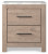 Ashley Senniberg Light Brown White King Panel Bed with 2 Nightstands