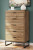 Ashley Deanlow Honey Twin Platform Panel Bed with Dresser, Chest and Nightstand