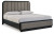 Ashley Rowanbeck Gray Black California King Upholstered Panel Bed with Mirrored Dresser, Chest and Nightstand