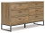 Ashley Deanlow Honey Twin Platform Panel Bed with Dresser