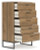 Ashley Deanlow Honey Twin Platform Bed with Dresser, Chest and Nightstand