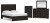 Ashley Belachime Charcoal Queen Panel Bed with Mirrored Dresser and Chest