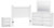 Ashley Mollviney White Full Panel Headboard with Mirrored Dresser and Nightstand