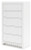 Ashley Mollviney White Full Panel Headboard with Mirrored Dresser and Chest