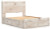 Ashley Lawroy Light Natural Queen Panel Storage Bed with Mirrored Dresser, Chest and Nightstand