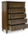 Benchcraft Sturlayne Brown Queen Upholstered Panel Bed with Mirrored Dresser, Chest and 2 Nightstands