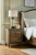 Benchcraft Sturlayne Brown California King Upholstered Panel Bed with Mirrored Dresser, Chest and 2 Nightstands