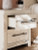Benchcraft Lawroy Light Natural King Panel Bed with Mirrored Dresser, Chest and 2 Nightstands