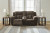 Ashley Frohn Chocolate Reclining Loveseat with Console