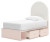 Ashley Wistenpine Blush Twin Upholstered Panel Bed with Storage