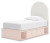 Ashley Wistenpine Blush Twin Upholstered Panel Bed with Storage