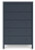 Ashley Simmenfort Navy Blue Twin Panel Headboard with Dresser and Chest