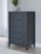 Ashley Simmenfort Navy Blue Twin Panel Headboard with Dresser and Chest