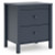Ashley Simmenfort Navy Blue Full Platform Bed with 2 Nightstands