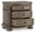 Ashley Ardenfield Light Brown Queen Upholstered Sleigh Bed with Mirrored Dresser, Chest and Nightstand
