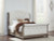 Ashley Ardenfield Light Brown Queen Upholstered Sleigh Bed with Mirrored Dresser and 2 Nightstands