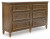 Benchcraft Sturlayne Brown King Upholstered Panel Bed with Dresser