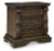 Ashley Maylee Dark Brown Queen Upholstered Bed with Dresser and 2 Nightstands