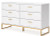 Ashley Socalle Light Natural Twin Panel Headboard with Dresser, Chest and Nightstand