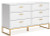Ashley Socalle Light Natural Twin Panel Headboard with Dresser, Chest and Nightstand