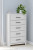 Ashley Cayboni Whitewash Twin Panel Bed with Mirrored Dresser, Chest and Nightstand