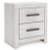 Ashley Cayboni Whitewash Queen Panel Bed with Mirrored Dresser, Chest and Nightstand