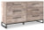 Ashley Neilsville Whitewash Queen Panel Headboard with Dresser and 2 Nightstands