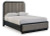 Ashley Rowanbeck Gray Black Queen Upholstered Panel Bed with Dresser and 2 Nightstands