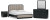 Ashley Rowanbeck Gray Black King Upholstered Panel Bed with Mirrored Dresser and Nightstand