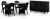 Ashley Rowanbeck Black Dining Table and 4 Chairs with Storage