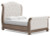Ashley Ardenfield Light Brown Queen Upholstered Sleigh Bed with Mirrored Dresser and Chest