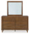 Ashley Lyncott Brown Queen Upholstered Bed with Mirrored Dresser, Chest and Nightstand