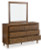 Ashley Lyncott Brown California King Upholstered Bed with Mirrored Dresser and Chest