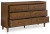 Ashley Lyncott Brown California King Upholstered Bed with Dresser and 2 Nightstands