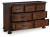 Ashley Lavinton Brown Queen Poster Bed with Dresser and 2 Nightstands