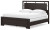 Ashley Covetown Dark Brown California King Panel Bed with Mirrored Dresser and 2 Nightstands