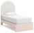 Ashley Wistenpine Blush Twin Upholstered Panel Bed with Mirrored Dresser, Chest and Nightstand