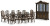 Ashley Maylee Dark Brown Dining Table and 10 Chairs with Storage Ashley Maylee Dark Brown Dining Table and 10 Chairs with Storage