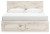 Ashley Lawroy Light Natural King Panel Storage Bed with Mirrored Dresser, Chest and 2 Nightstands