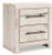 Ashley Lawroy Light Natural Twin Panel Bed with Mirrored Dresser, Chest and 2 Nightstands