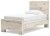 Benchcraft Lawroy Light Natural Twin Panel Bed with Mirrored Dresser and 2 Nightstands