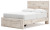 Ashley Lawroy Light Natural Full Panel Storage Bed with Mirrored Dresser and 2 Nightstands