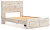 Ashley Lawroy Light Natural Full Panel Storage Bed with Mirrored Dresser and 2 Nightstands
