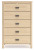 Ashley Cabinella Tan Full Platform Panel Bed with Dresser, Chest and 2 Nightstands