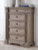 Ashley Blairhurst Light Grayish Brown King Panel Bed with Mirrored Dresser, Chest and Nightstand